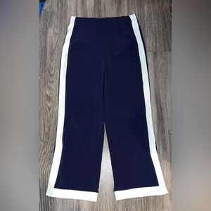 NWOT Boston Proper Navy Blue Travel Pants with White Stripes Small